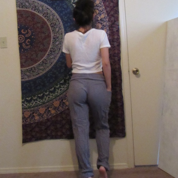 Bohemian island solid gray yoga pants - Picture 2 of 4